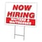 Signmission Now Hiring Waiters & Waitresses Yard & Stake outdoor plastic coroplast, C-1216-WAITERS & WAITRESSES C-1216-DS-WAITERS & WAITRESSES - alternate 1